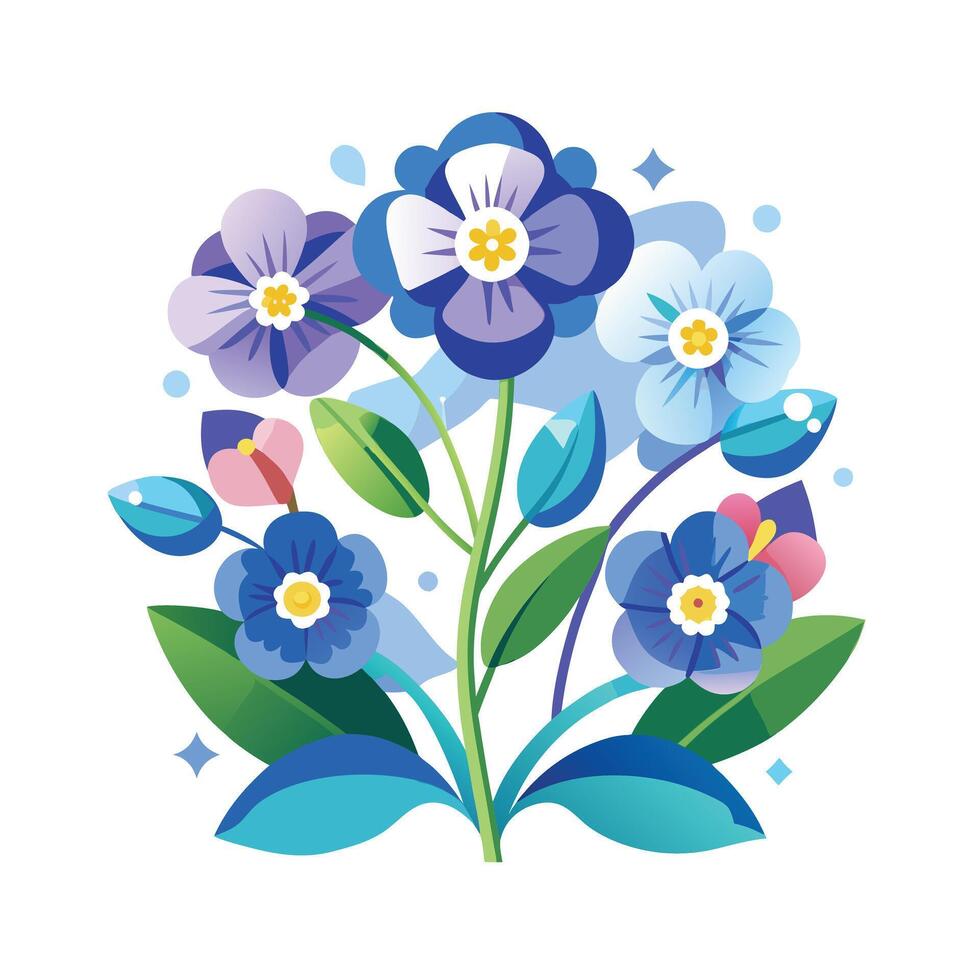 Beautiful Flower Minimalist Floral Illustration vector