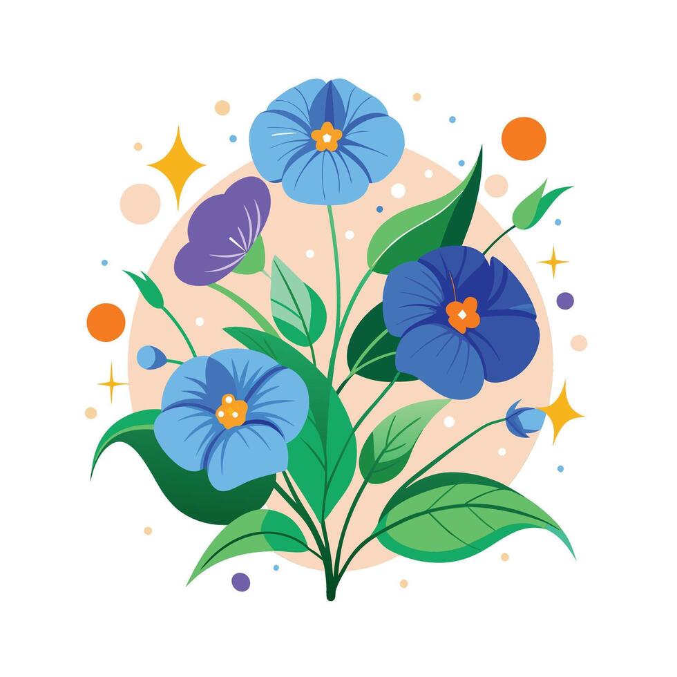 Beautiful Flower Minimalist Floral Illustration vector