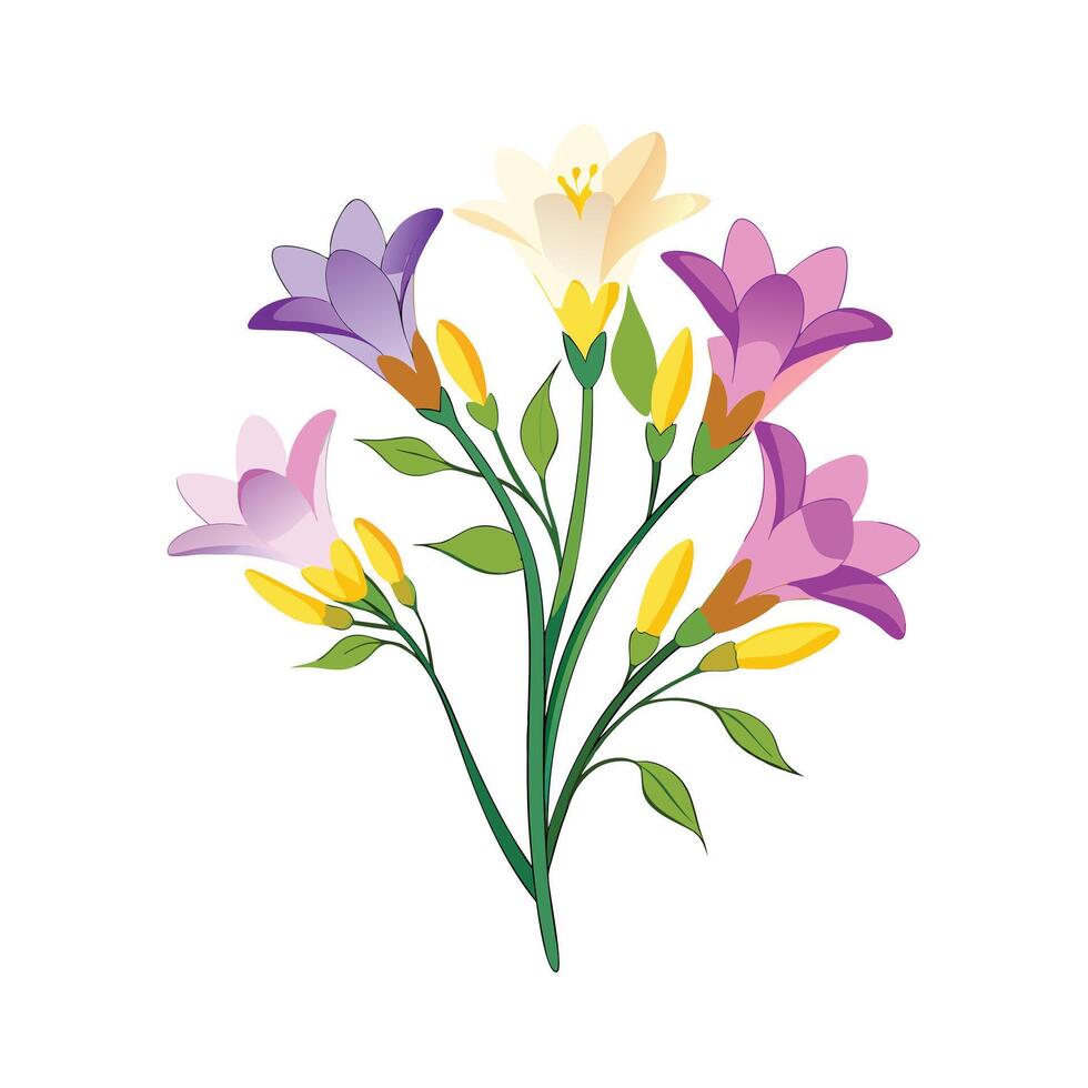 Beautiful Flower Minimalist Floral Illustration vector