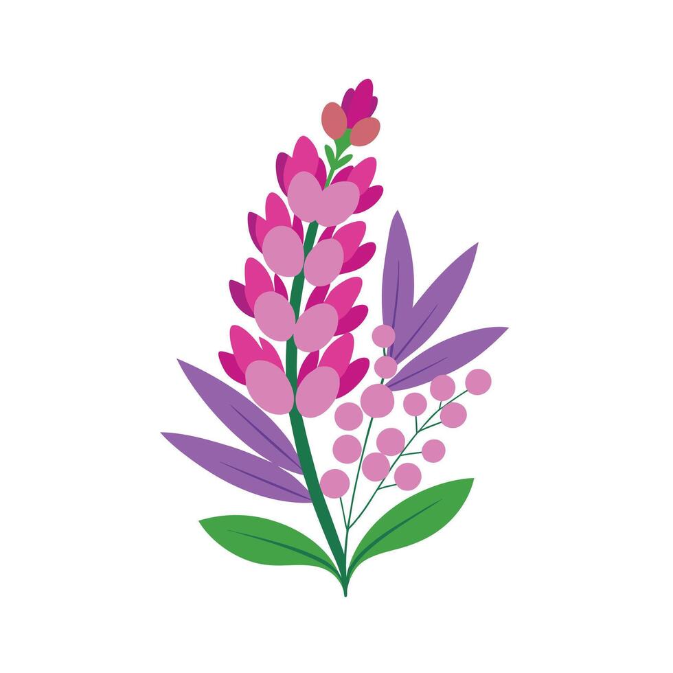 Beautiful Flower Minimalist Floral Illustration vector