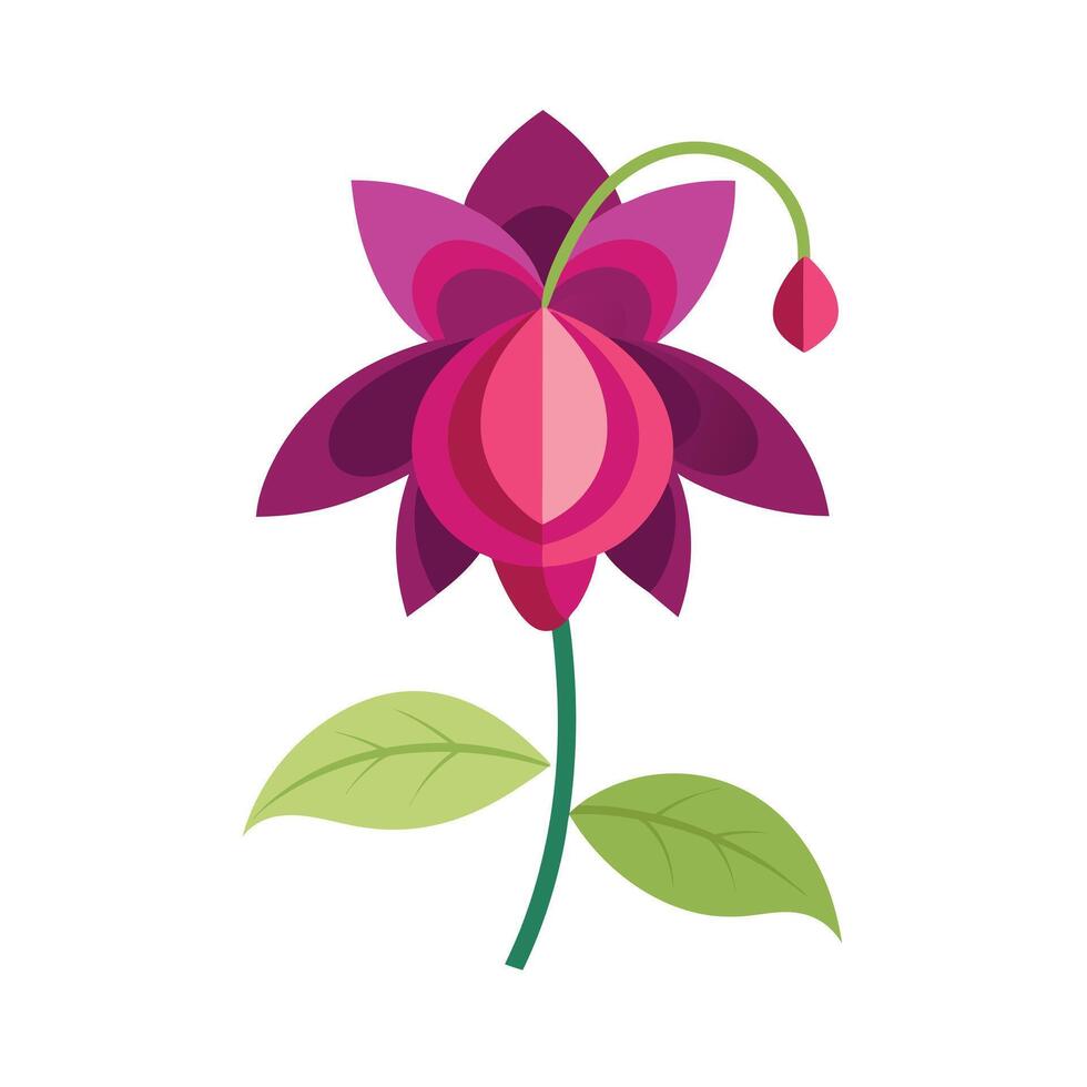 Beautiful Flower Minimalist Floral Illustration vector