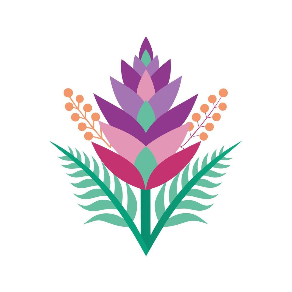Beautiful Flower Minimalist Floral Illustration vector