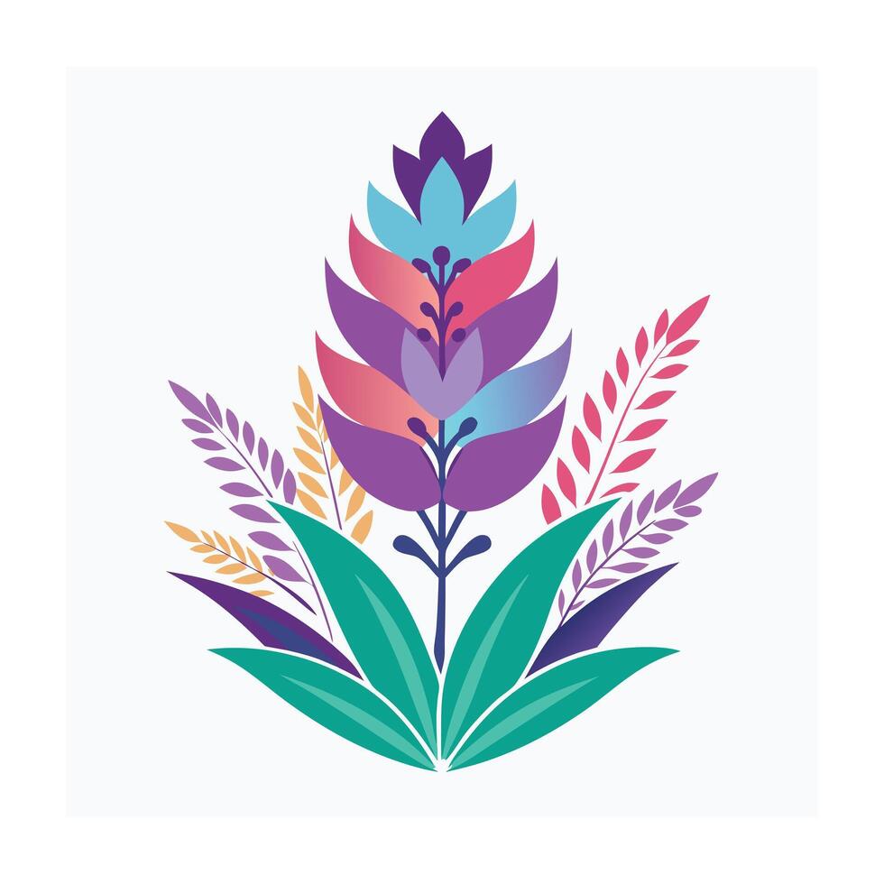 Beautiful Flower Minimalist Floral Illustration vector