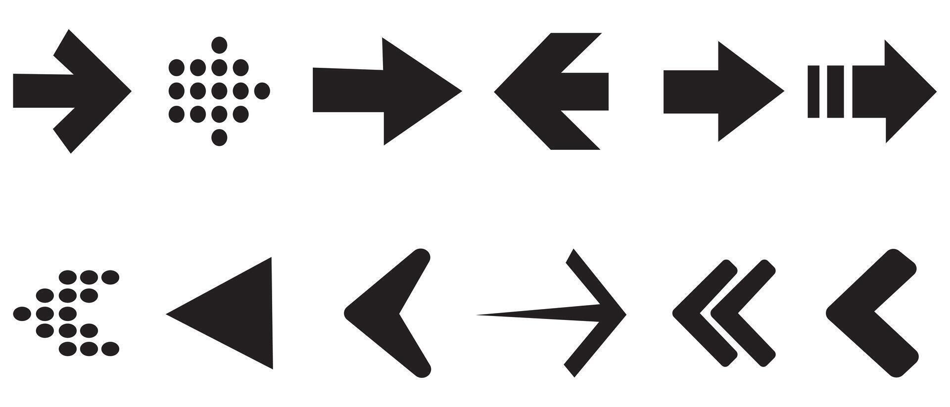 Set of black arrows. Arrows collection. Arrow icon set. Arrow symbol. Arrow icon for your web design. Arrow. Cursor. Modern simple arrows. illustration. vector