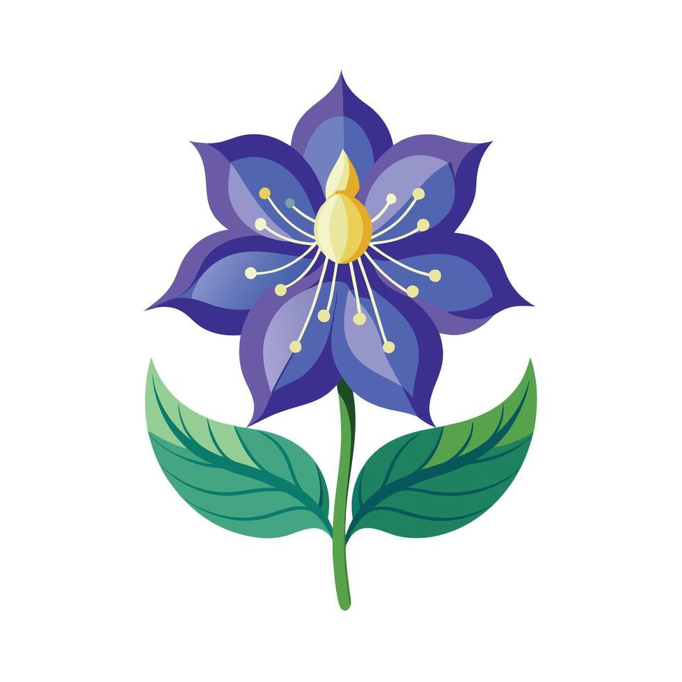 Beautiful Flower Minimalist Floral Illustration vector