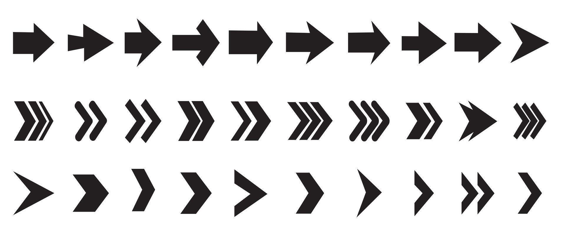 Set of arrow . Arrow icon bundle, Arrow silhouette, symbol. vector