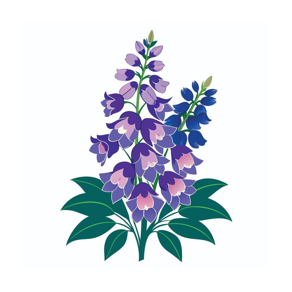 Beautiful Flower Minimalist Floral Illustration vector