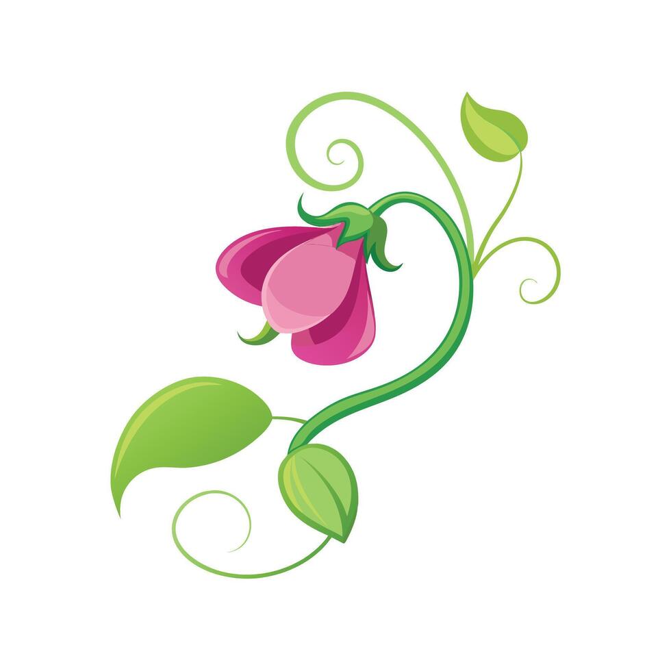 Beautiful Flower Minimalist Floral Illustration vector