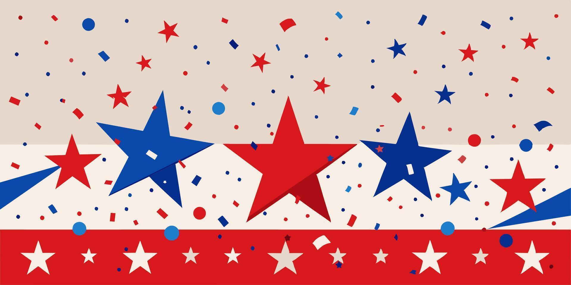 An arrangement of red, white, and blue stars against a white backdrop vector