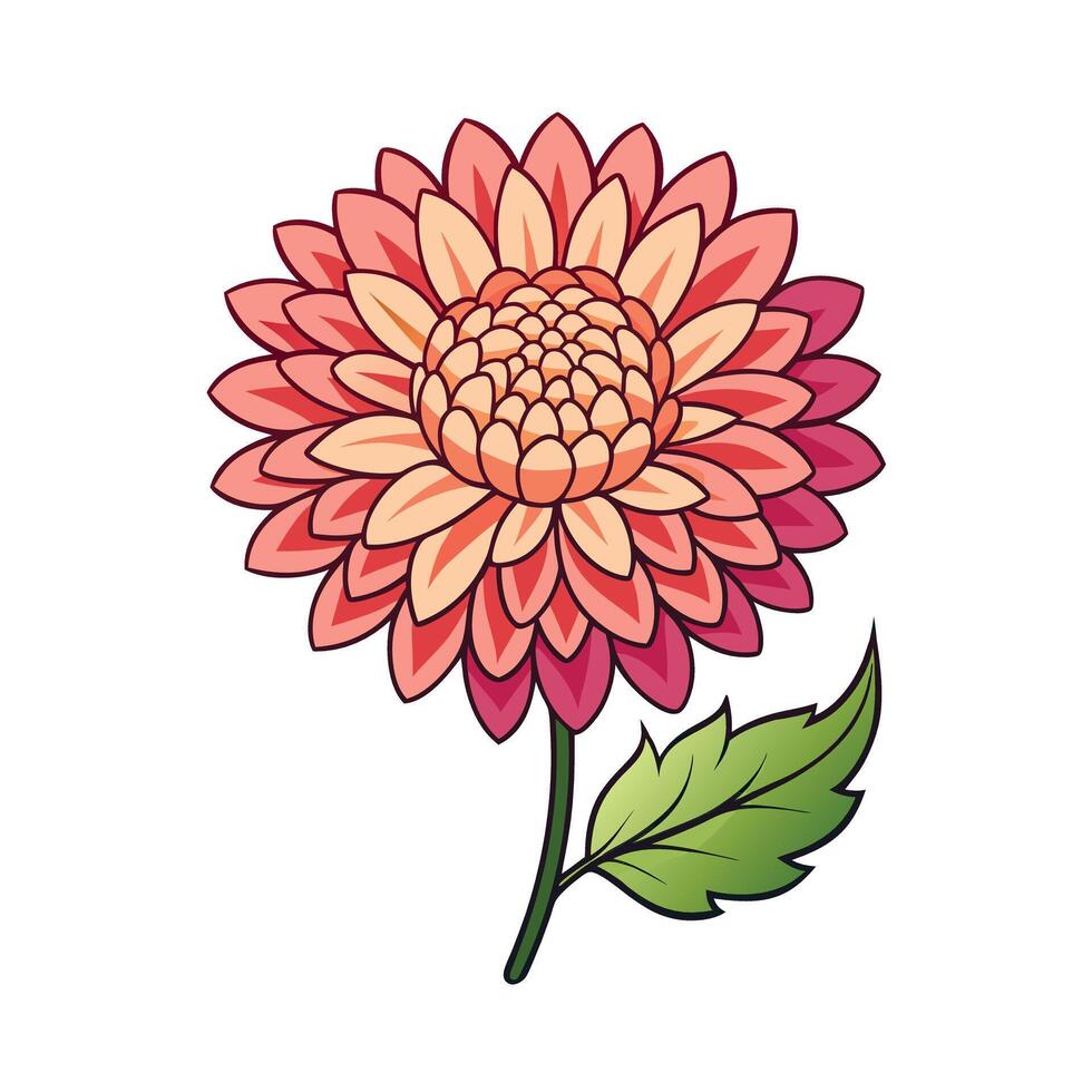 Beautiful Flower Minimalist Floral Illustration vector
