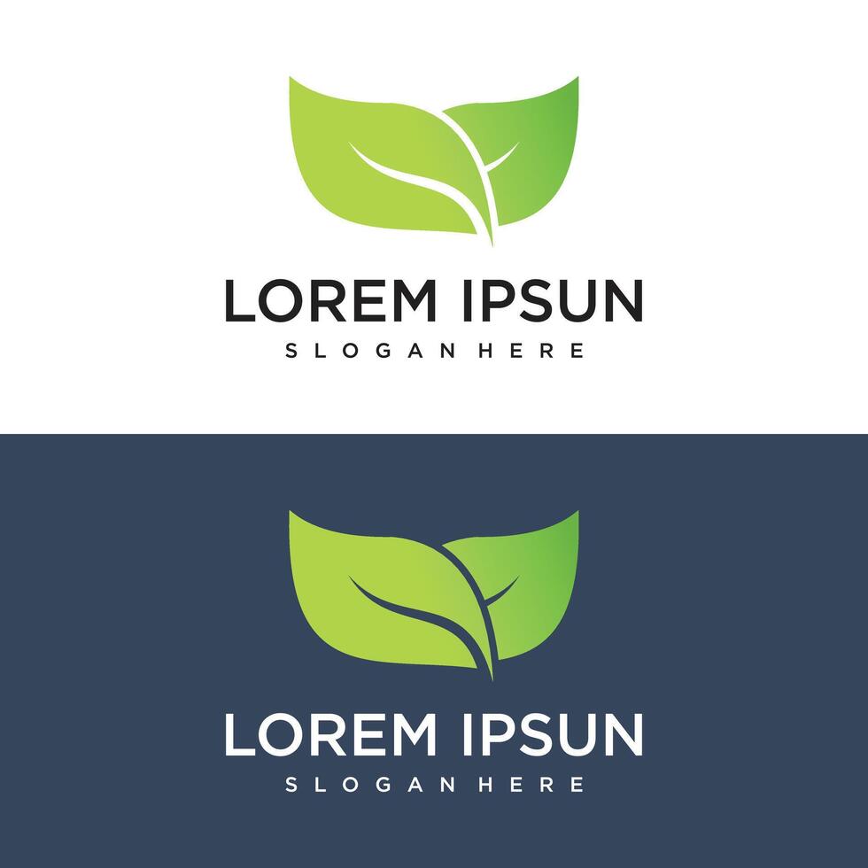 Gradient rounded leaf logo abstract business vector