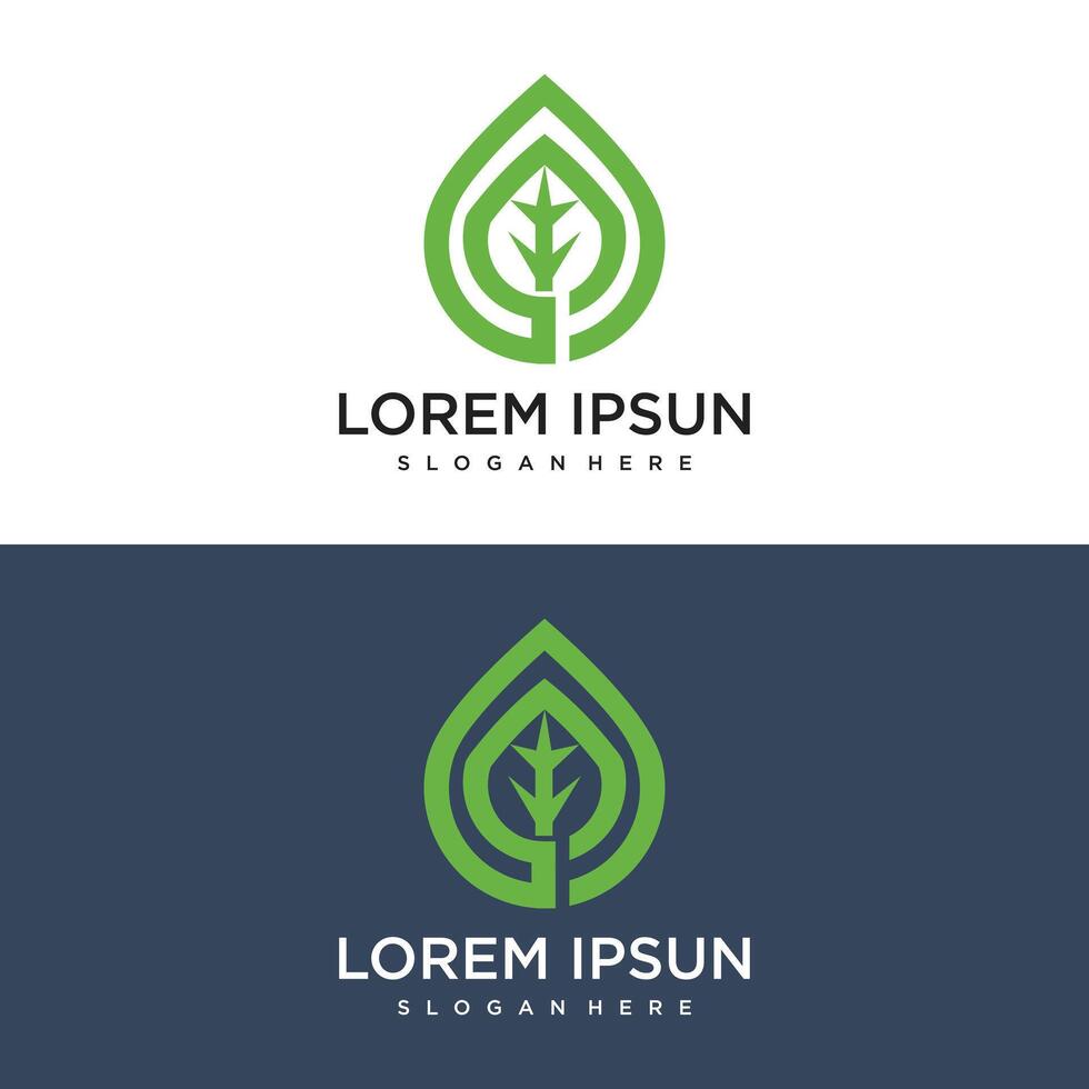 Gradient rounded leaf logo abstract business vector