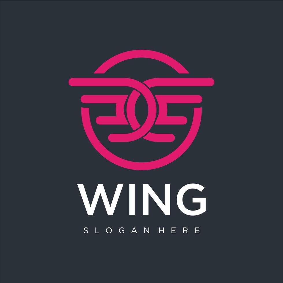Wings Logo abstract, Flying Airlines simple logo design vector