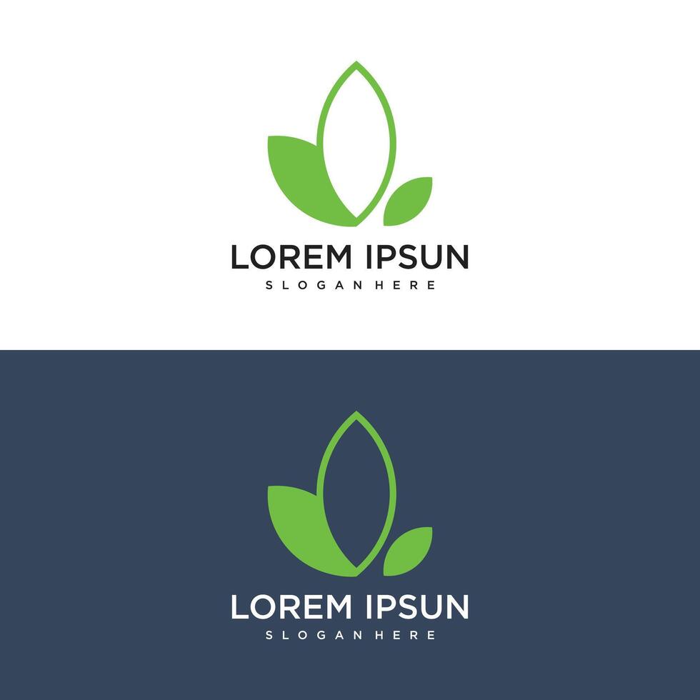 Gradient rounded leaf logo abstract business vector