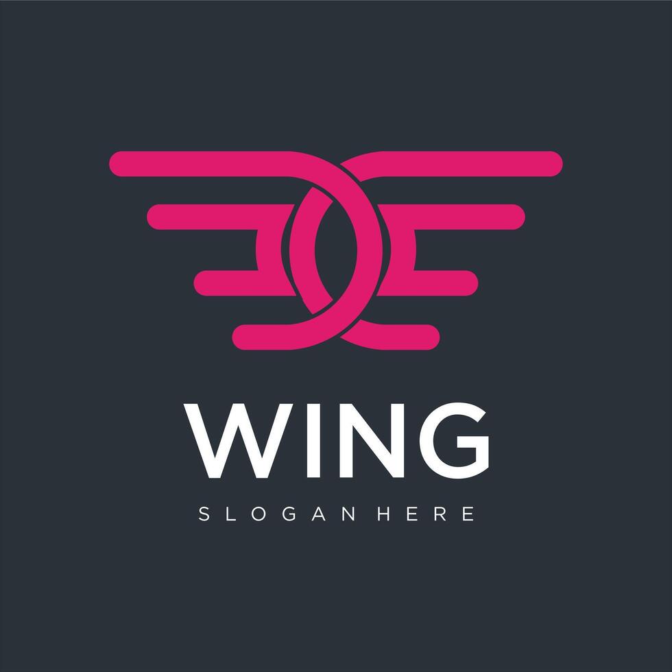 Wings Logo abstract, Flying Airlines simple logo design vector