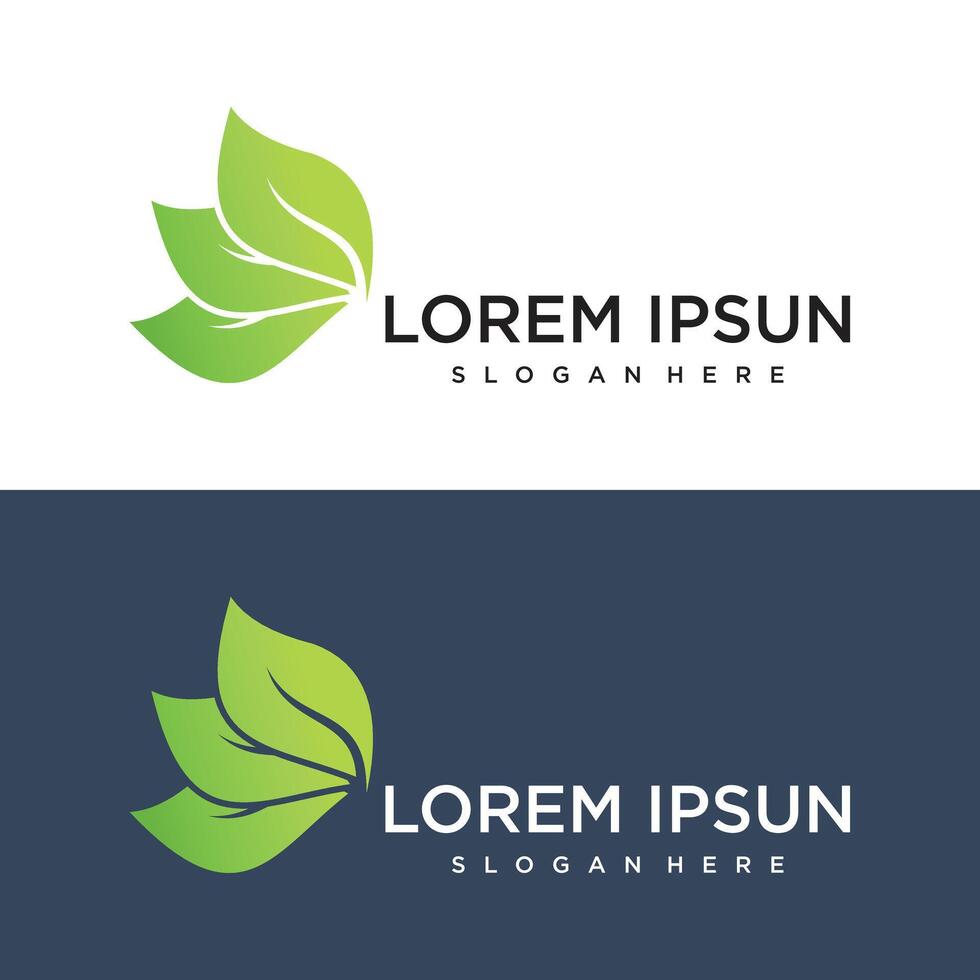 Gradient rounded leaf logo abstract business vector