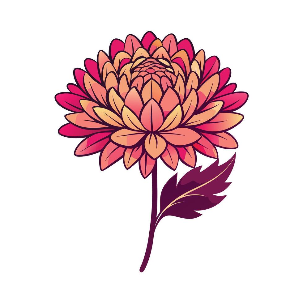 Beautiful Flower Minimalist Floral Illustration vector