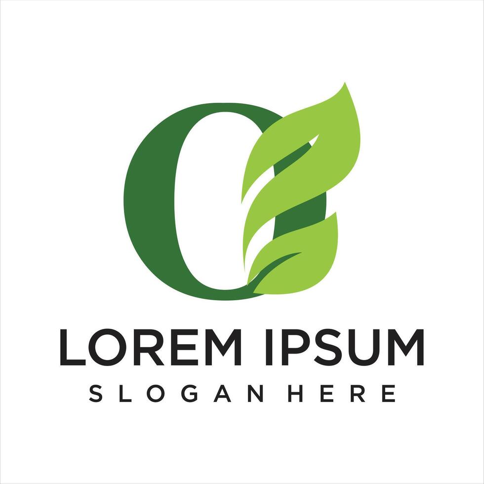 Letter leaf logo design simple concept Premium vector
