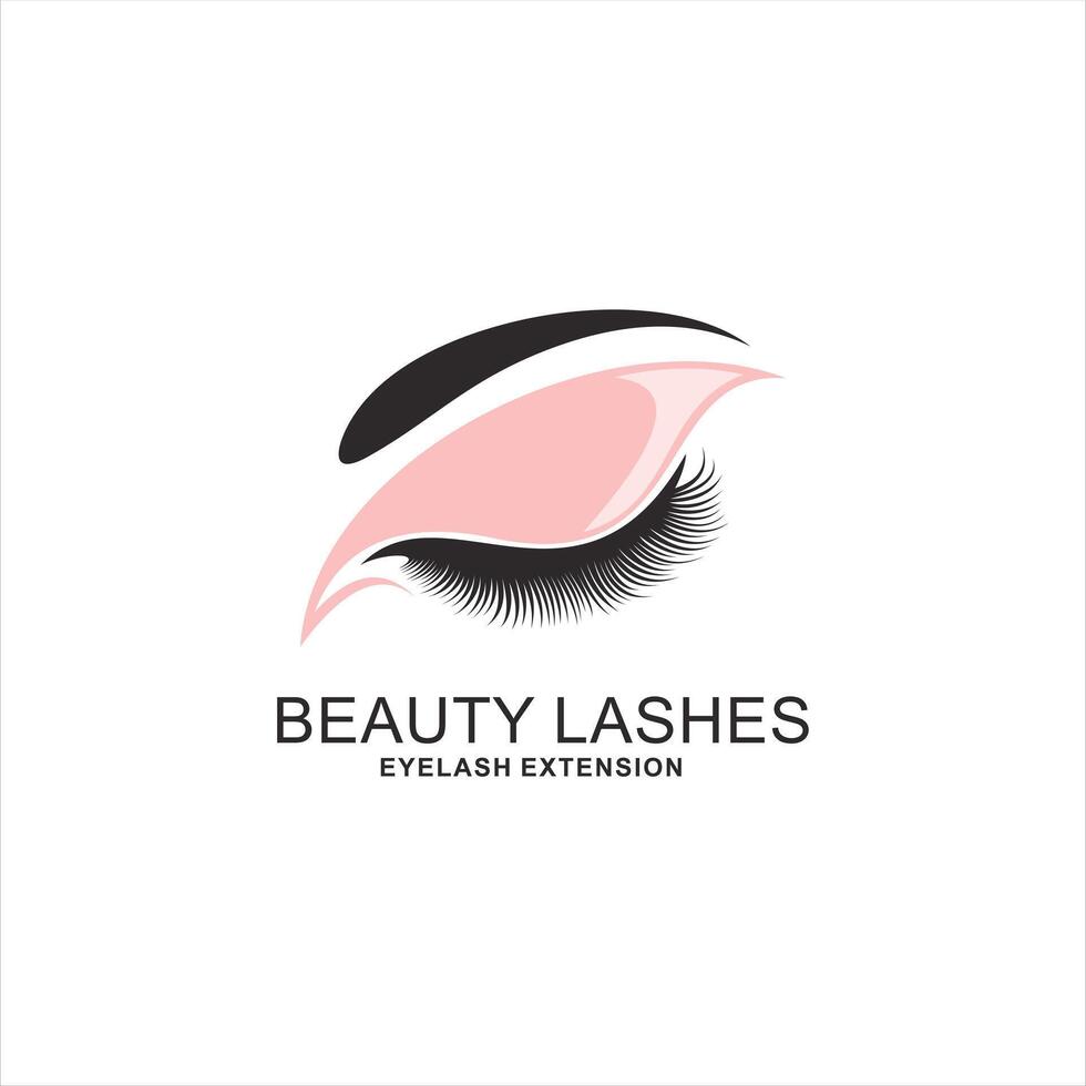 Eyelashes logo design icon with modern beauty concept vector