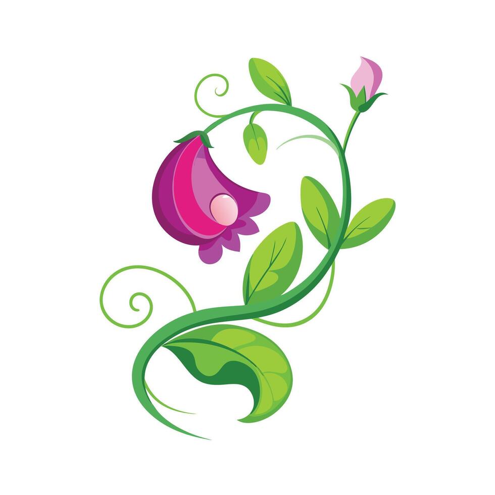 Beautiful Flower Minimalist Floral Illustration vector
