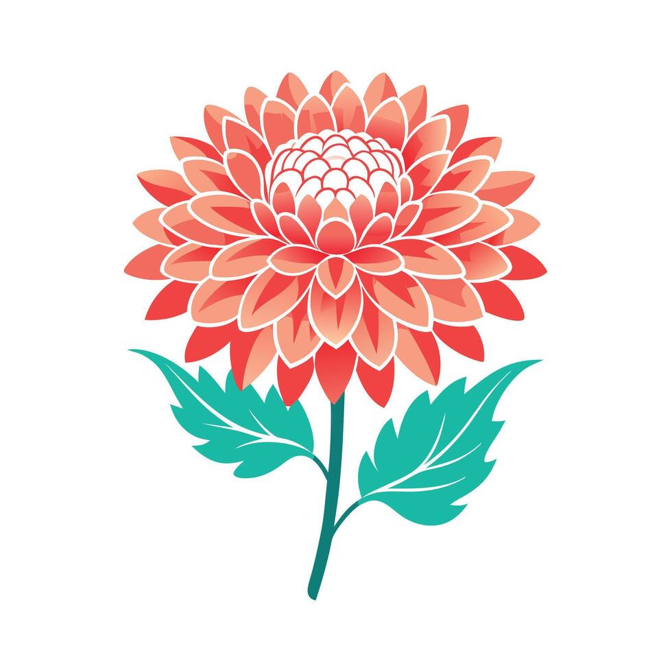 Beautiful Flower Minimalist Floral Illustration vector
