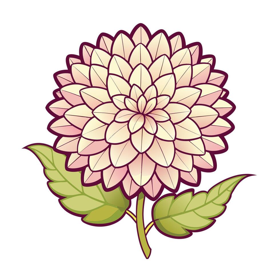 Beautiful Flower Minimalist Floral Illustration vector