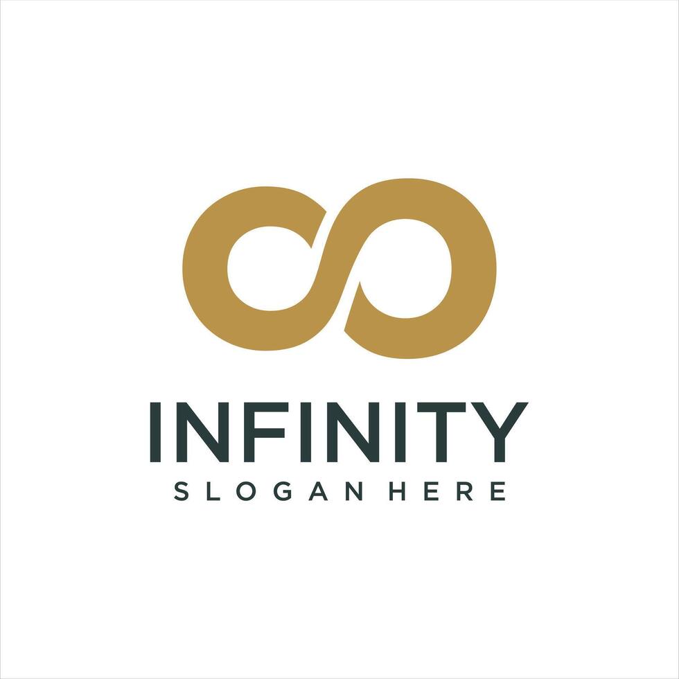 Endless infinity loop with unique art style symbol, conceptual special logo template vector