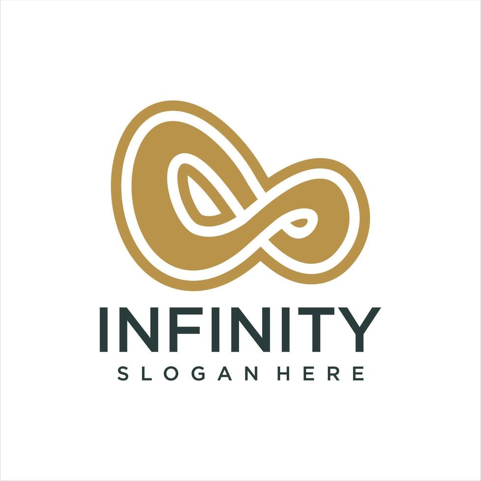 Endless infinity loop with unique art style symbol, conceptual special logo template vector