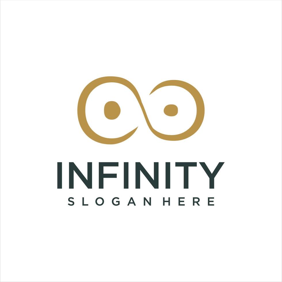 Endless infinity loop with unique art style symbol, conceptual special logo template vector