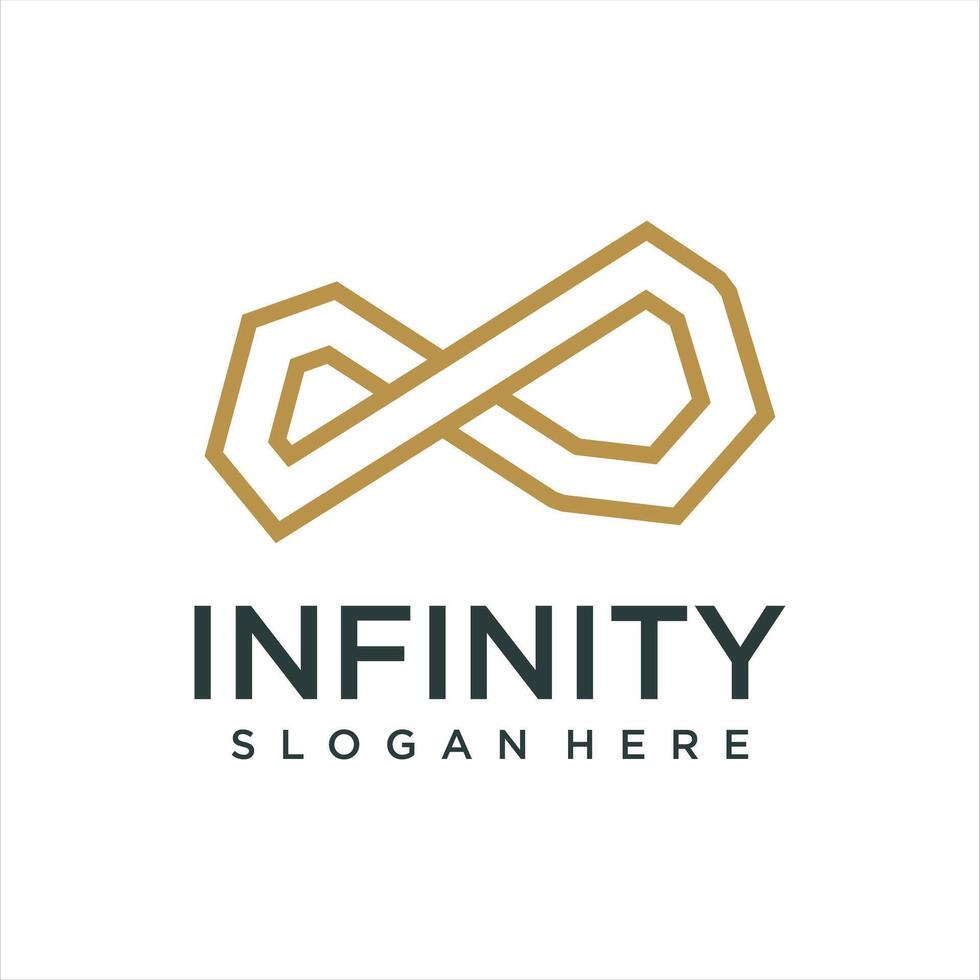 Endless infinity loop with unique art style symbol, conceptual special logo template vector