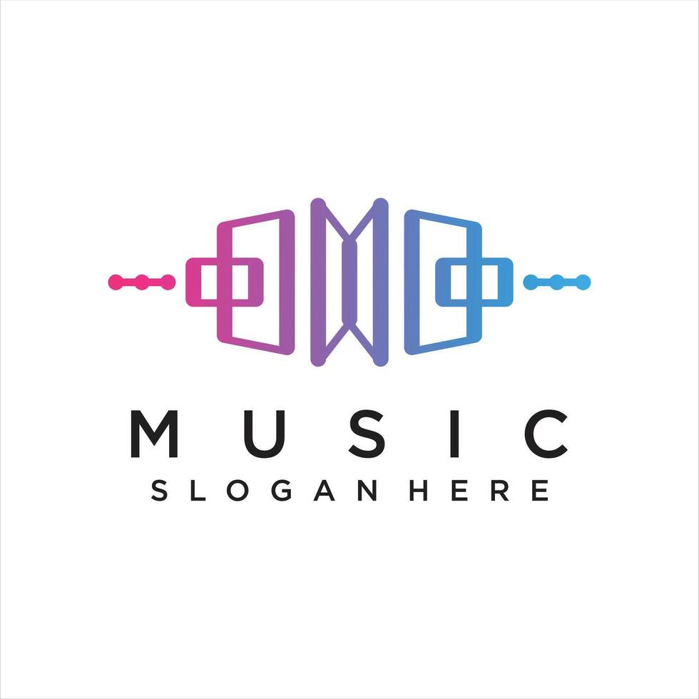 music player element. logo template electronic music, equalizer, store, dj, nightclub and others vector