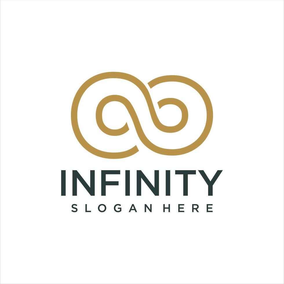 Endless infinity loop with unique art style symbol, conceptual special logo template vector