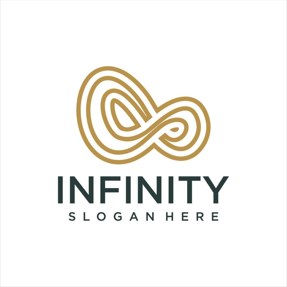 Endless infinity loop with unique art style symbol, conceptual special logo template vector