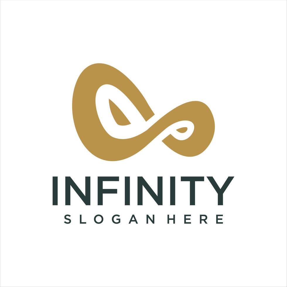 Endless infinity loop with unique art style symbol, conceptual special logo template vector