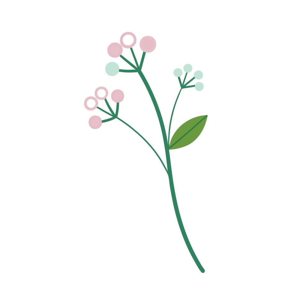 Beautiful Flower Minimalist Floral Illustration vector
