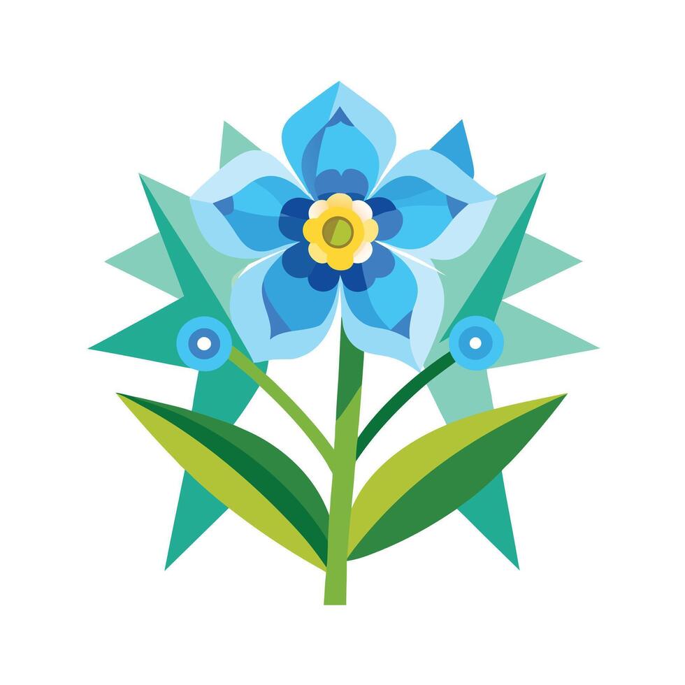 Beautiful Flower Minimalist Floral Illustration vector