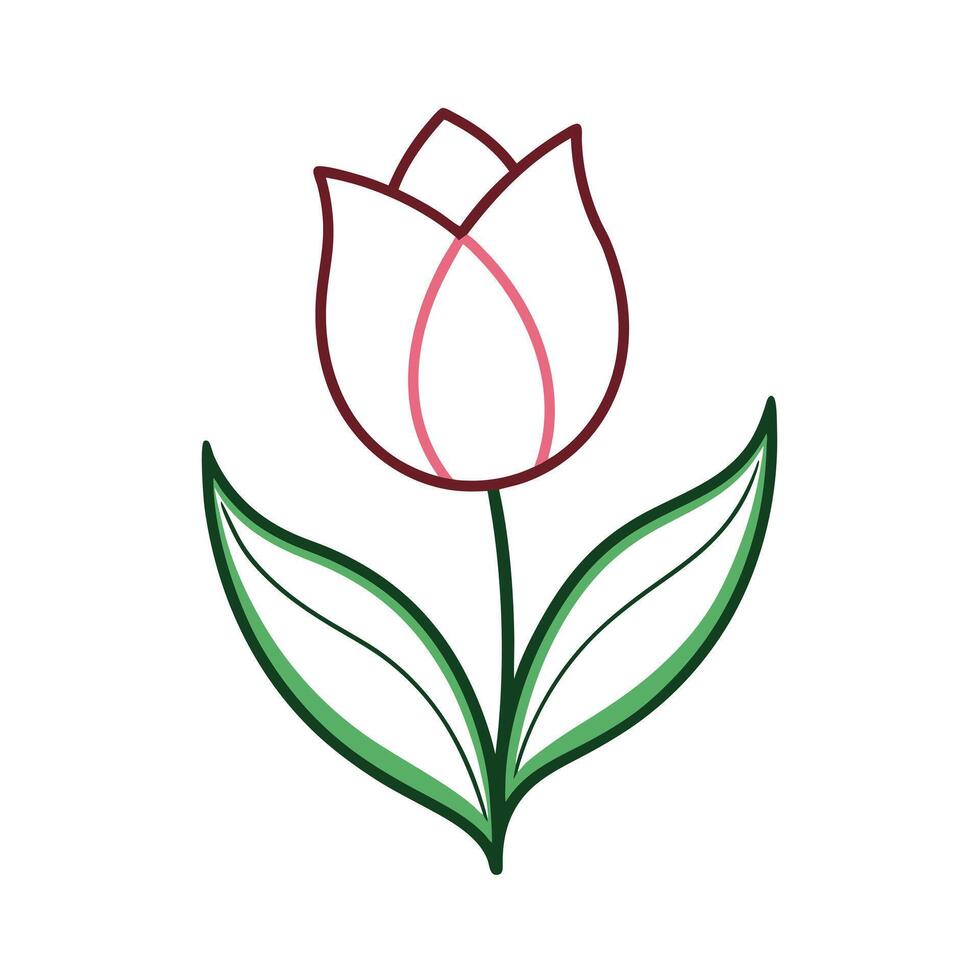 Beautiful Flower Minimalist Floral Illustration vector