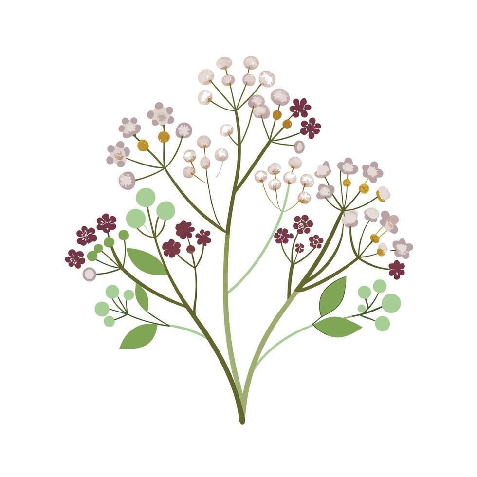 Beautiful Flower Minimalist Floral Illustration vector