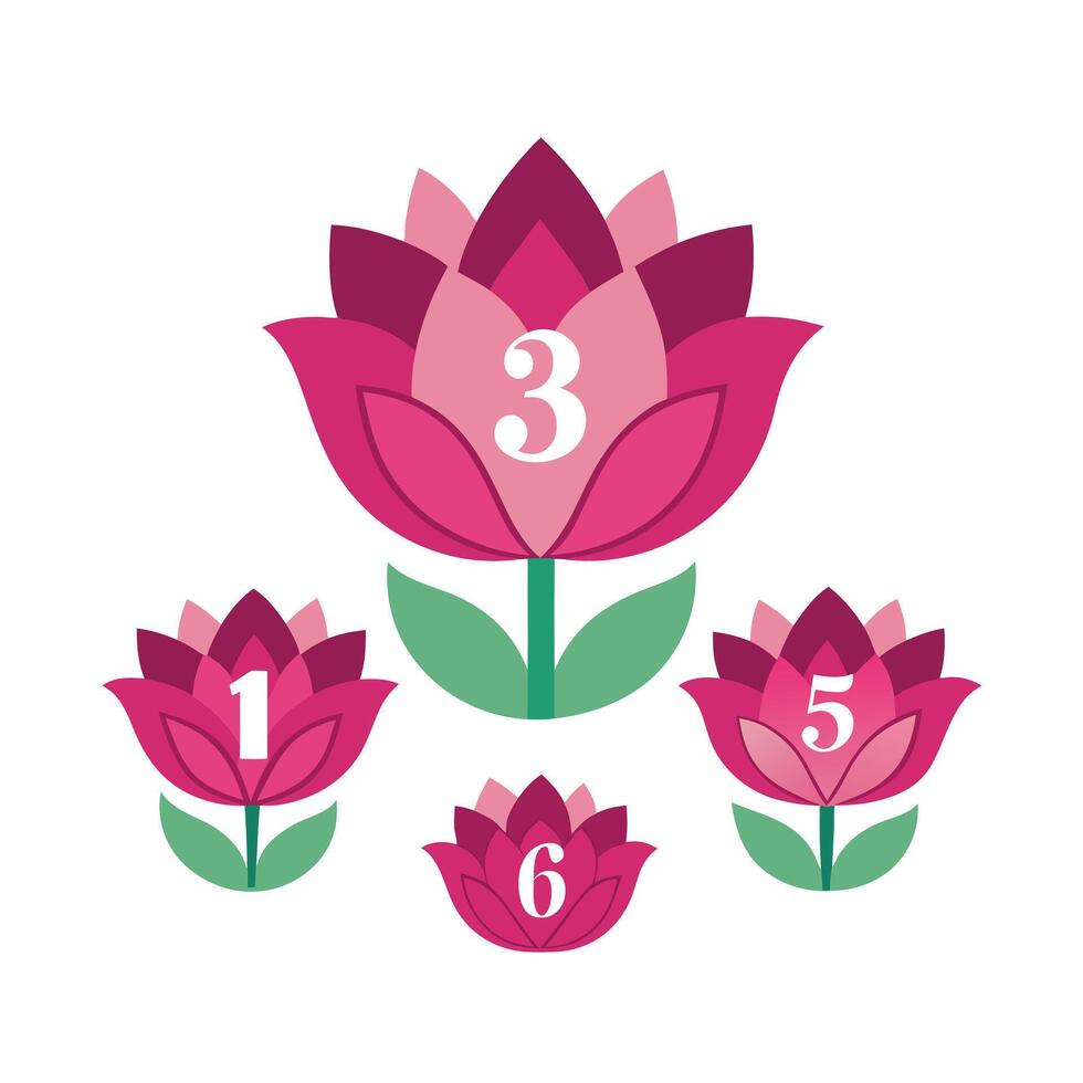 Beautiful Flower Minimalist Floral Illustration vector