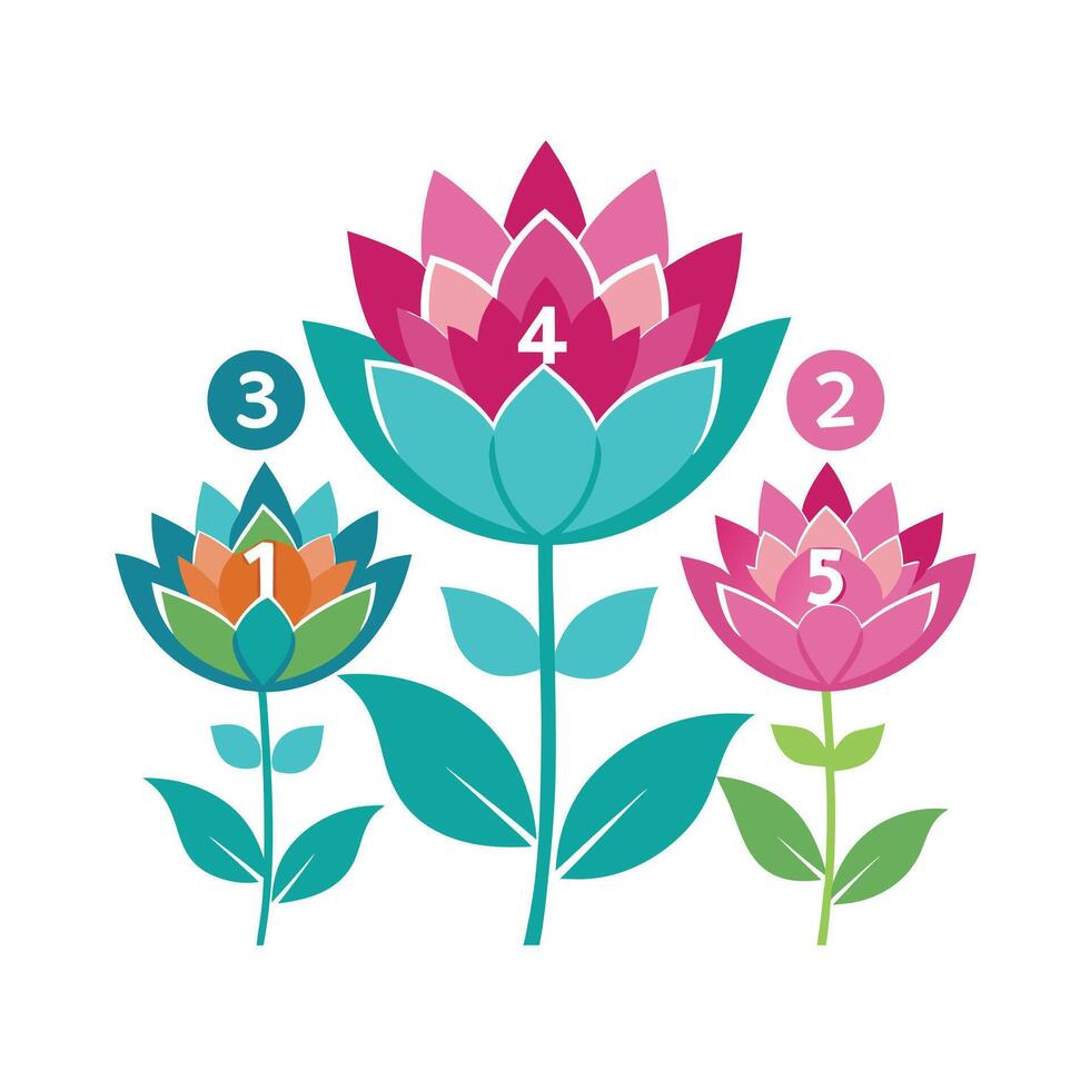 Beautiful Flower Minimalist Floral Illustration vector