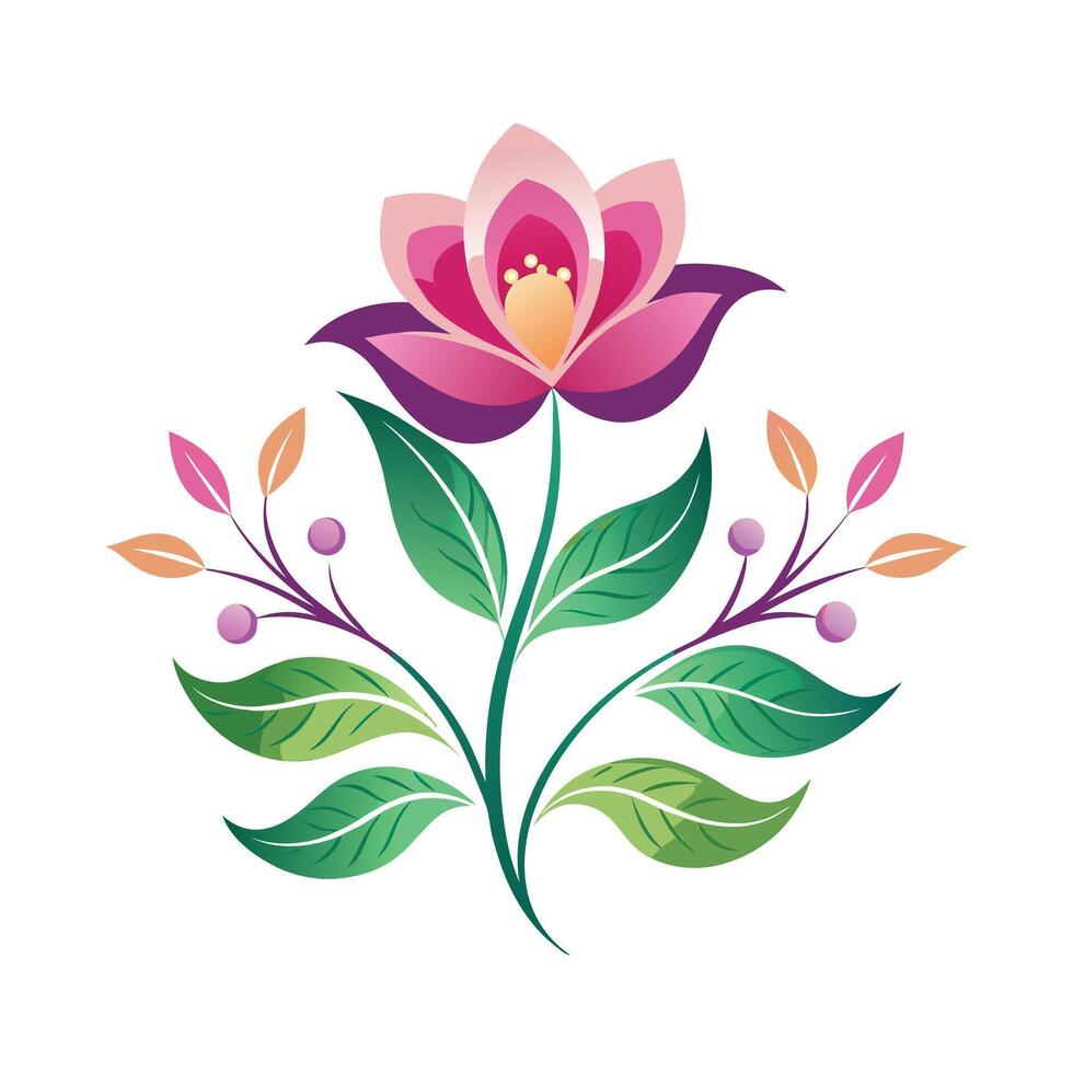 Beautiful Flower Minimalist Floral Illustration vector
