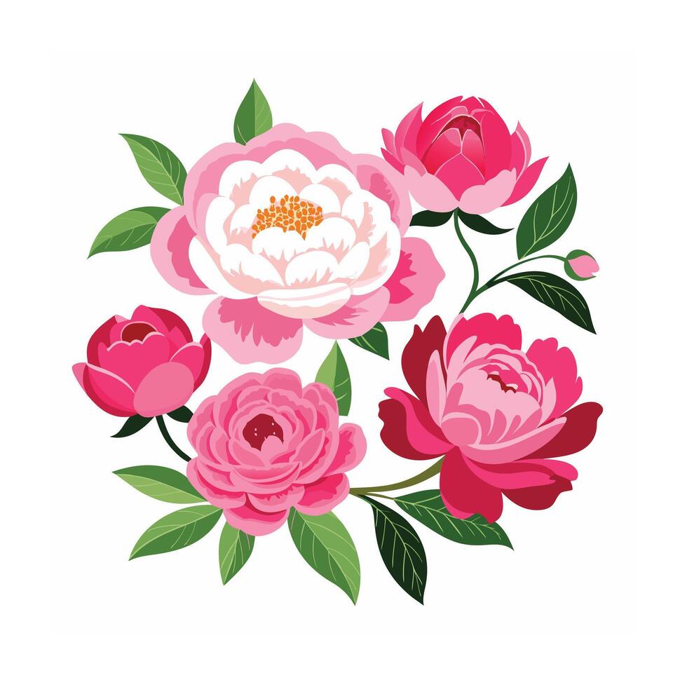 Beautiful Flower Minimalist Floral Illustration vector