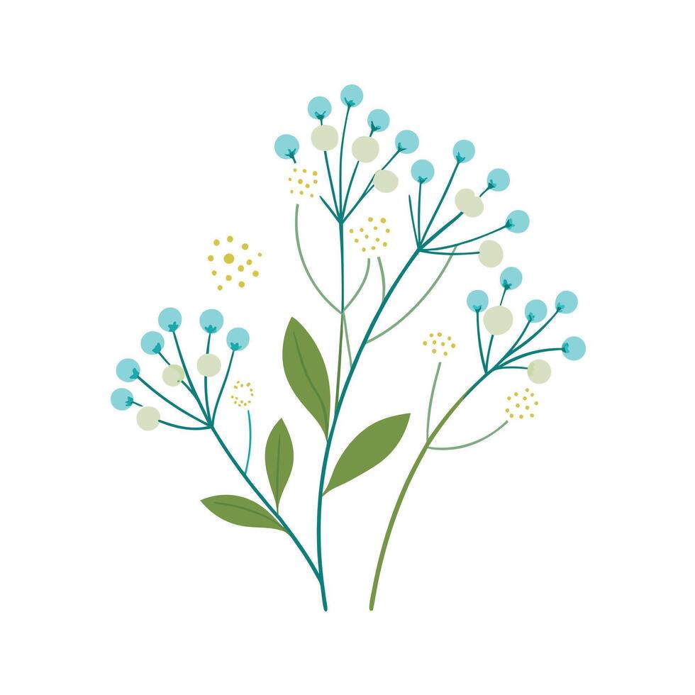 Beautiful Flower Minimalist Floral Illustration vector