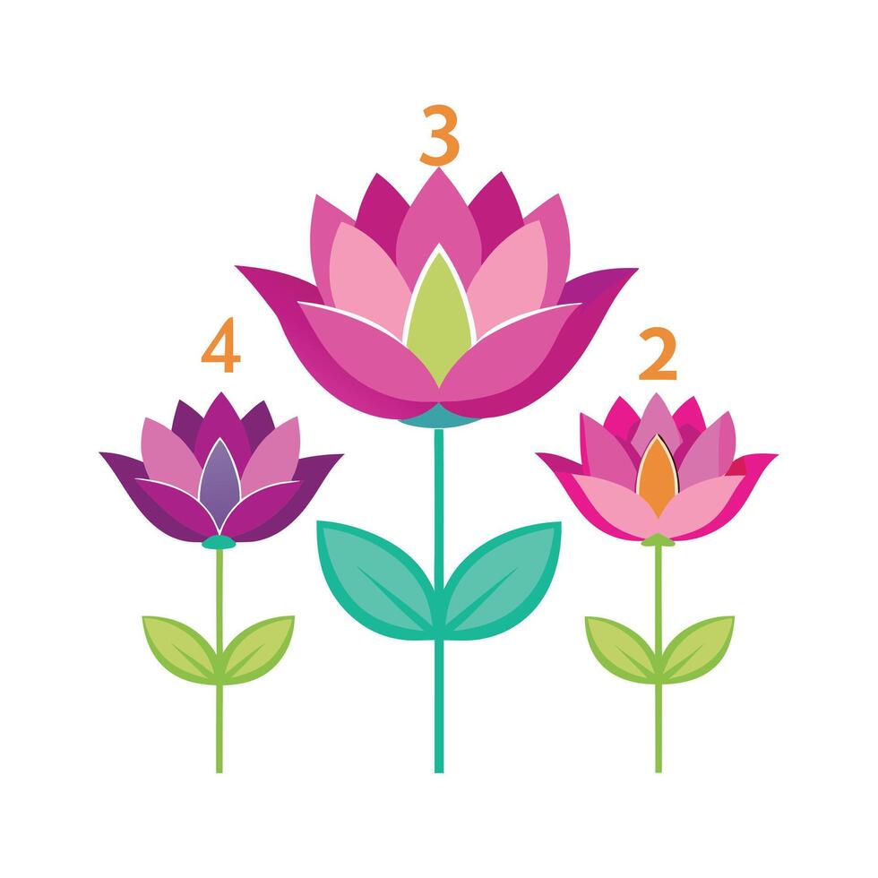Beautiful Flower Minimalist Floral Illustration vector
