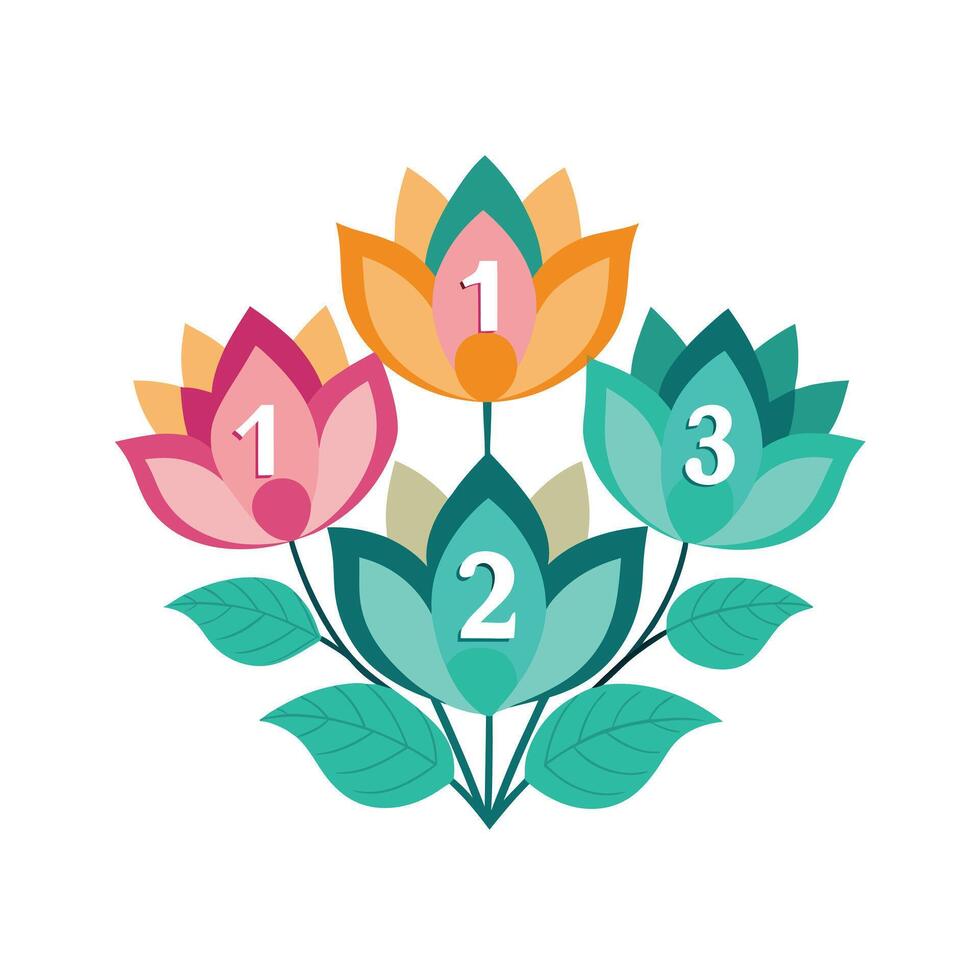 Beautiful Flower Minimalist Floral Illustration vector
