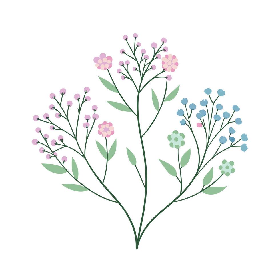 Beautiful Flower Minimalist Floral Illustration vector