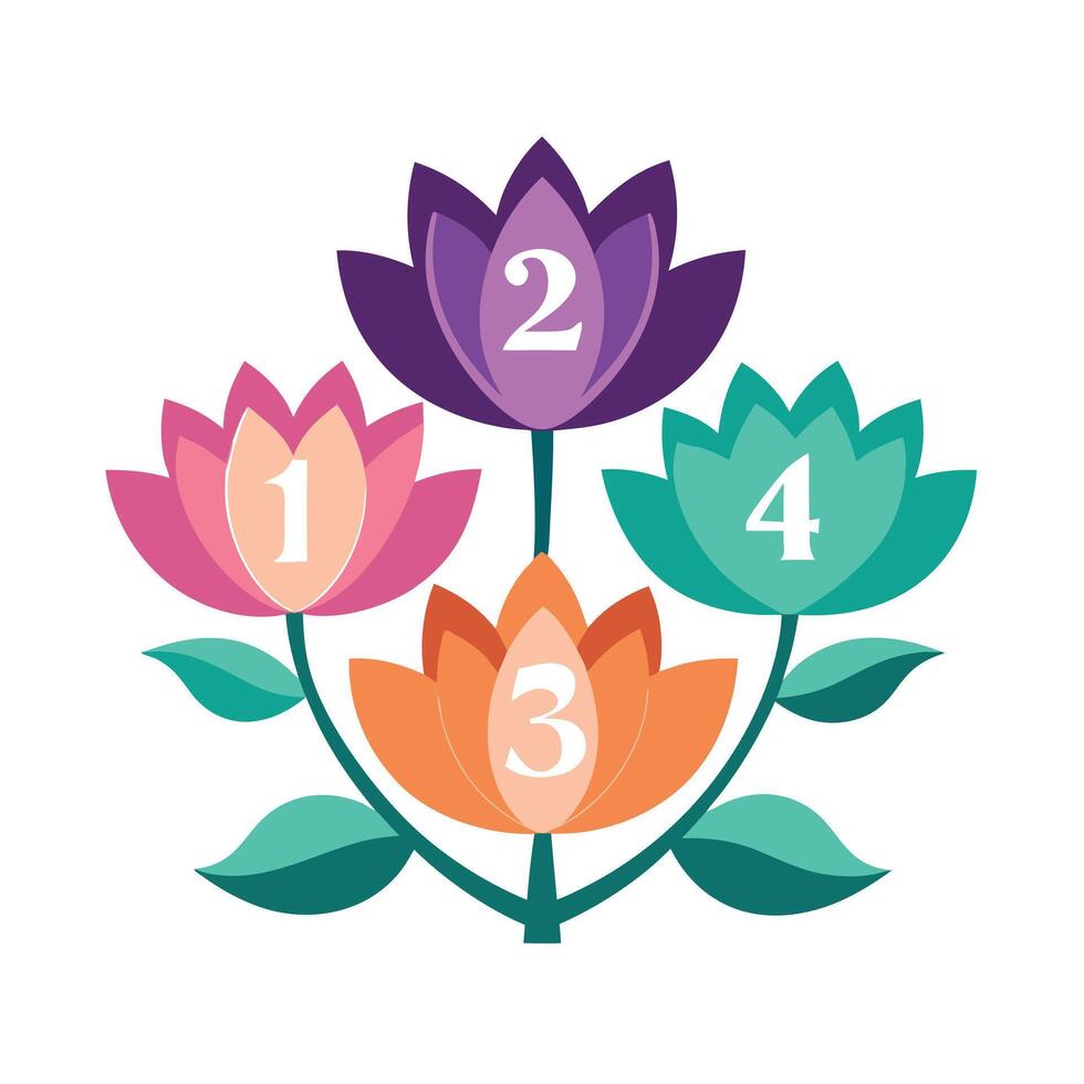 Beautiful Flower Minimalist Floral Illustration vector