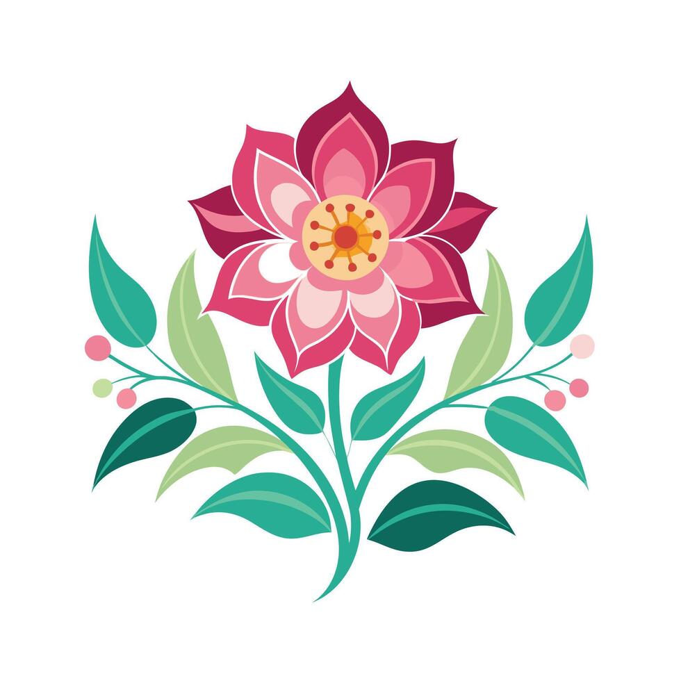 Beautiful Flower Minimalist Floral Illustration vector