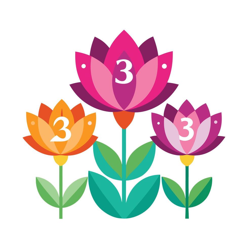 Beautiful Flower Minimalist Floral Illustration vector