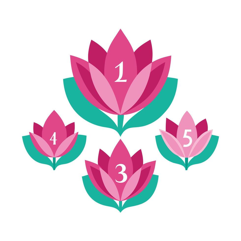 Beautiful Flower Minimalist Floral Illustration vector